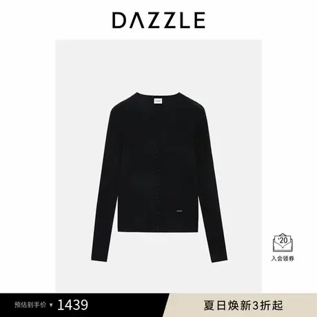 DAZZLE 地素奥莱毛衣黑色针织假开衫商品大图