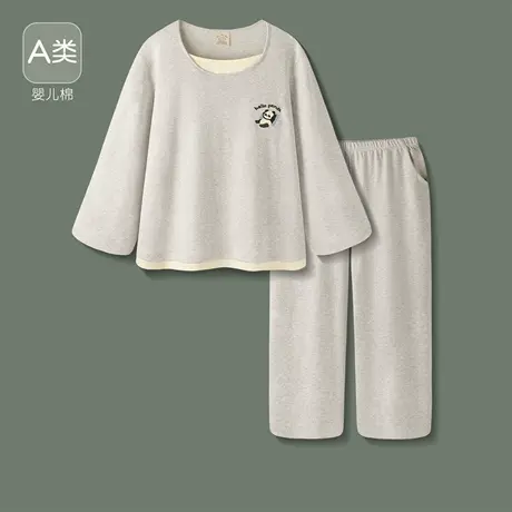 Pinksea睡衣女款新款春秋假两件A类纯棉长袖情侣套装男士家居服商品大图