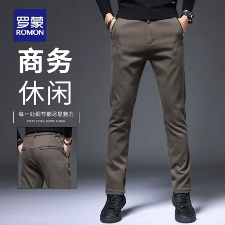 罗蒙轻商务休闲裤男修身弹力直筒长裤2025新款百搭抗皱西裤男N1Z商品大图