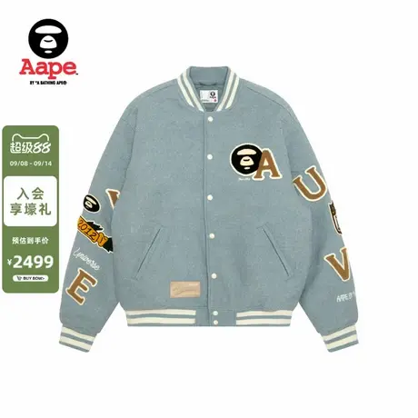 Aape旗舰店男装秋冬校园猿人徽章潮流棒球服夹克外套7742XAP商品大图