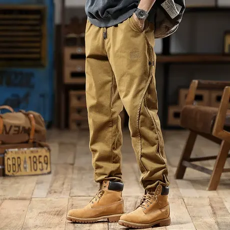 舒适休闲裤精棉碳素磨毛吸汗透气亲肤自然宽松百搭潮流男款工装裤图片