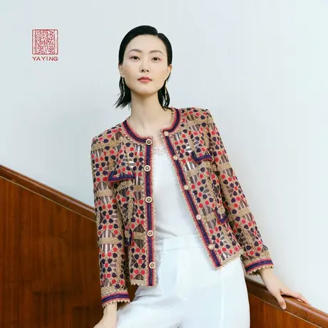 [重磅限量]EP雅莹高端系列 红色小香风低圆领外套 商场同款1229A商品大图