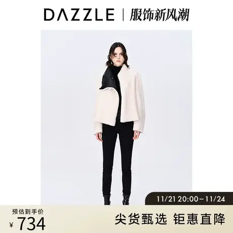 DAZZLE地素奥莱秋通勤黑色百搭显瘦修身小脚弹力铅笔牛仔裤女商品大图