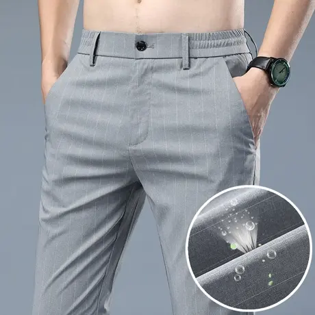 竖条纹西裤男士休闲裤九分夏季薄款2024年新款商务西装裤子春秋款商品大图