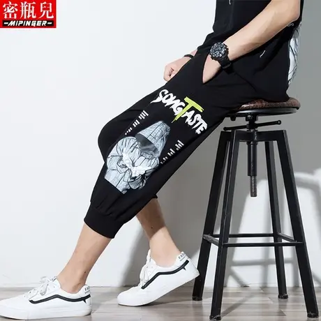 短裤男七分裤夏季大码胖子青少年休闲裤男潮流加肥加大运动裤子男图片