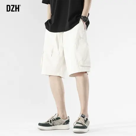 男士米白色工装短裤男款潮牌夏季薄款裤子2023新款休闲五分裤宽松商品大图