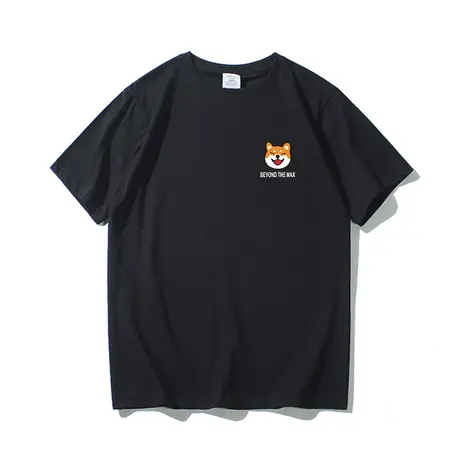 ins港风夏季韩版卡通柴狗秋田犬短袖t恤男学生情侣装宽松纯棉体恤图片