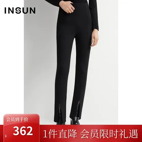 恩裳2022冬前中破缝开叉设计时尚百搭修身直筒休闲裤商品大图