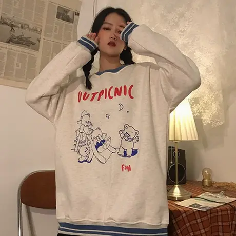 超火卫衣女设计感小众宽松韩版ins慵懒风bf春秋薄款oversize外套商品大图