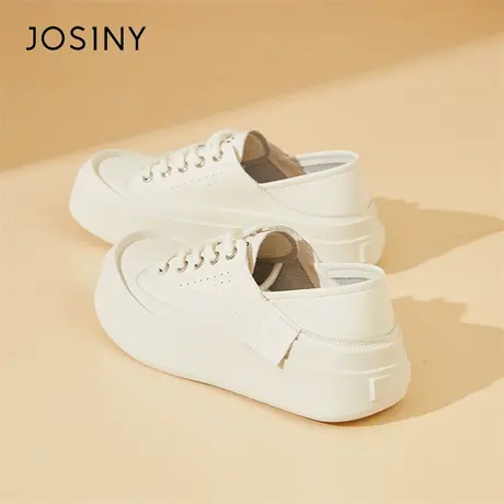 Josiny/卓诗尼小白鞋女款2024新款春季女鞋子百搭厚底丑萌大头鞋商品大图