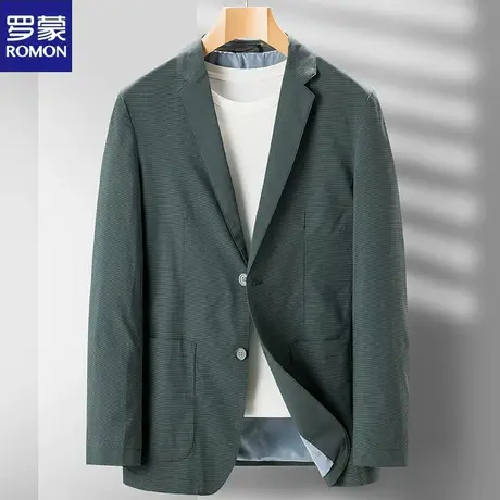 罗蒙西服男上衣单件韩版修身2024年新春秋新款商务休闲西装外套男图片