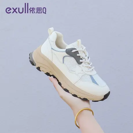 exull/依思Q运动鞋女款2024新款秋款透气厚底内增高女鞋休闲女鞋商品大图