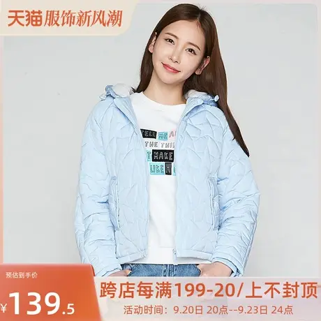 艾格冬季女装时尚百搭休闲个性潮搭舒适加厚连帽短外套Y255图片