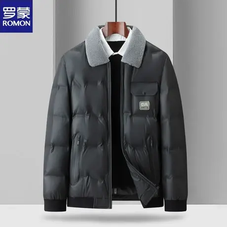 罗蒙商务休闲短款羽绒服加厚保暖90白鸭绒轻便保暖透气亲肤羽绒服图片