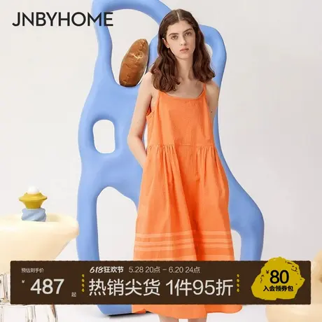 JNBYHOME/江南布衣夏季连衣裙家居服女吊带裙子简约纯色休闲亲子商品大图