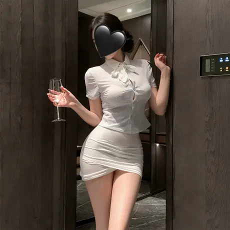 霏慕【原创】空姐包臀裙制服套装男士情感制服性感睡衣秘书女qqny商品大图