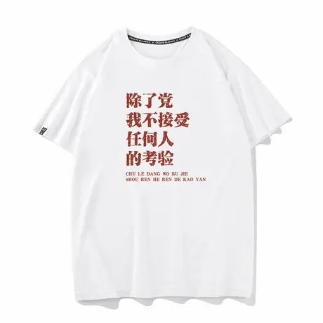 秀洛除了党我不接受任何人的考验 半袖打底衫纯棉纯棉短袖T恤男女商品大图