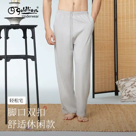 金利来纯棉睡裤男2025新款夏季宽松可外穿男士家居裤可束脚长裤商品大图