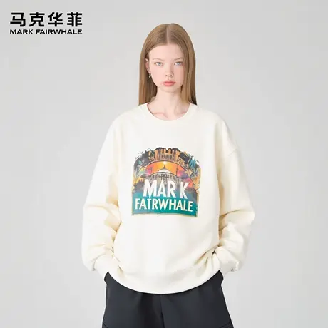 马克华菲 deer 复古城堡印花卫衣男款秋季新款潮流宽松休闲外套女图片