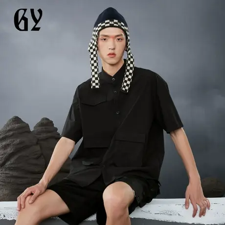 雅戈尔奥莱 GY男装夏季双立体袋设计挺括有型男士短袖衬衫商品大图