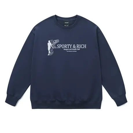 新款无帽卫衣中性款潮牌重磅美式复古运动宽松情侣百搭设计感打底商品大图