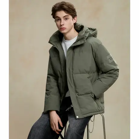 唐狮冬季新款羽绒服男连帽短款加厚保暖外套韩版青少年面包服TD商品大图