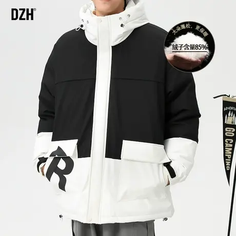 男士黑色极寒羽绒服男款冬季加厚潮牌工装连帽外套男装2023年新款图片