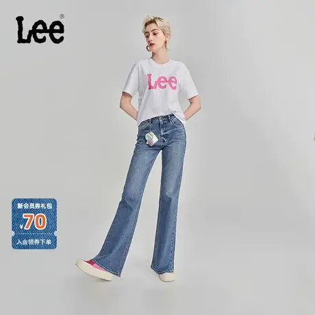 Lee商场同款23秋冬新品427高腰喇叭蓝色女牛仔裤LWB100427101-046图片