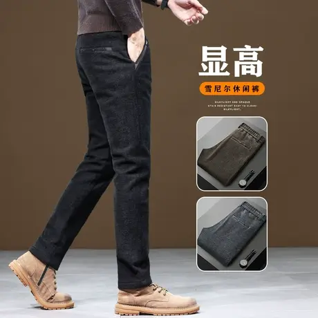 修身小直筒黑色商务正装西裤秋冬季男士高端休闲裤2023新款男裤子商品大图