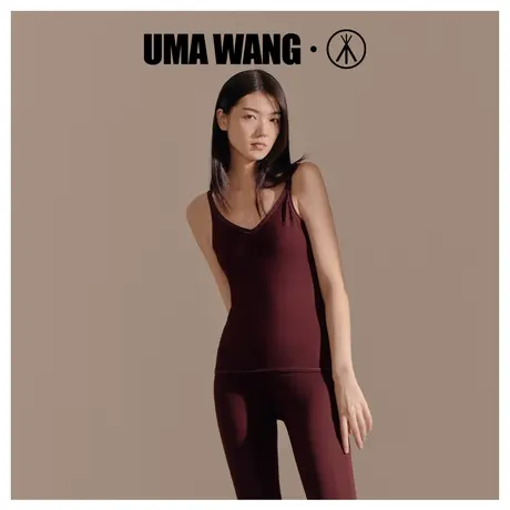 UMA WANG×三枪时装周同款艾草抗菌打底女可外穿春夏女士吊带背心图片