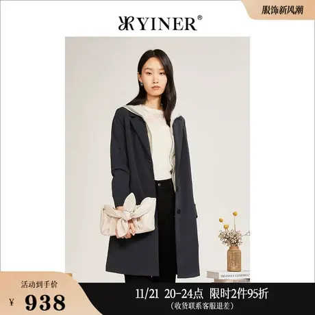 YINER音儿女装秋季通勤气质显瘦收腰风衣高级感商品大图