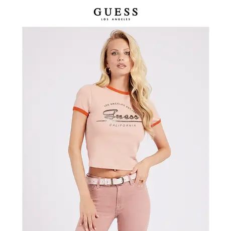 【38上新季】GUESS女士甜酷性感露肚脐短款T恤图片
