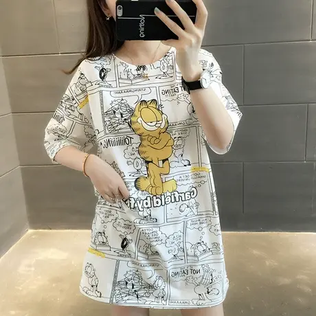 纯棉短袖T恤女装宽松2024年新款春季洋气中长款设计感打底衫爆款图片