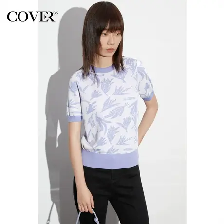 COVER夏季冰丝立体提花针织衫商品大图