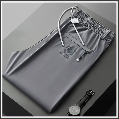 冰丝休闲裤子男士夏季薄款修身直筒夏天2024新款男款速干夏款男裤商品大图