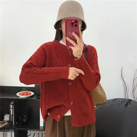 2024年初春针织毛衣女开衫秋冬装2023年新款宽松上衣春秋外套外穿图片