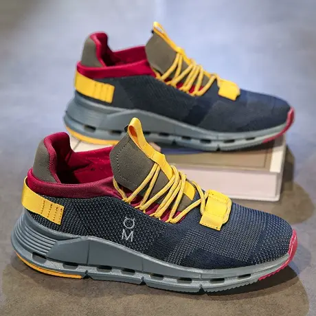 春夏季男鞋2024新款潮流飞织网面透气跑鞋男款软底减震休闲运动鞋商品大图