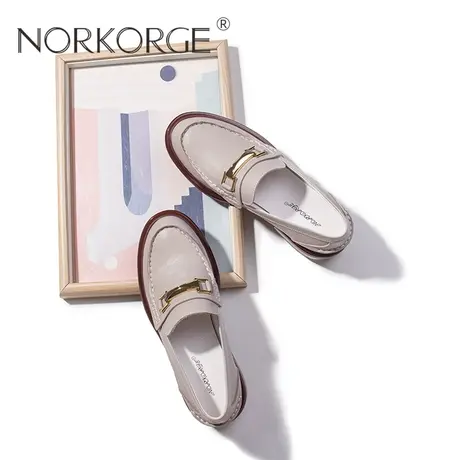 文艺灰时装乐福鞋单鞋女鞋图片