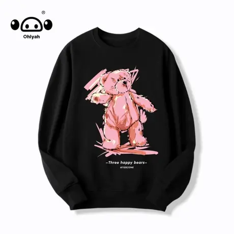 卡通小熊卫衣女春秋季休闲网红潮流纯棉设计感宽松百搭情侣装外套商品大图