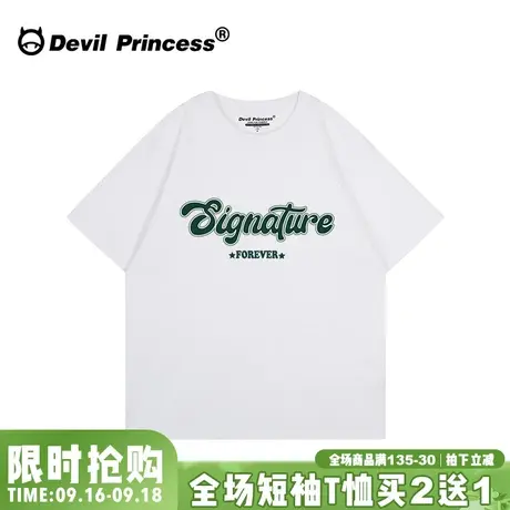 vintage简约风百搭正肩白色短袖t恤女宽松韩版学院风减龄内搭上衣商品大图