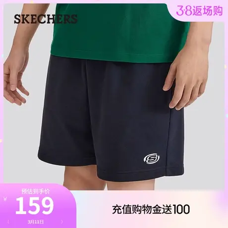 Skechers斯凯奇2024年春季新款男子舒适针织短裤宽松百搭运动裤子商品大图