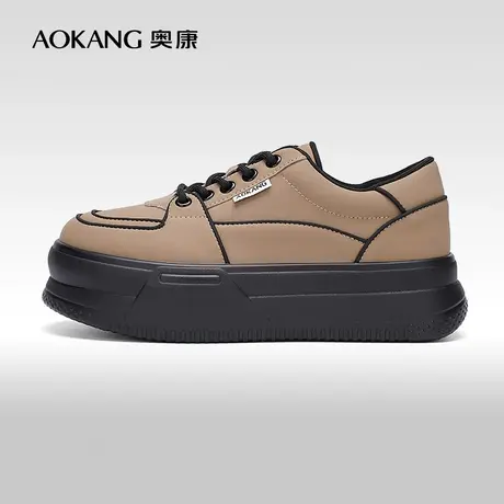 【门店发货】奥康女鞋 春秋季新款时尚休闲气质板鞋厚底增高潮图片