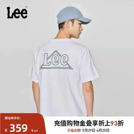 Lee商场同款25春夏新品舒适版圆领三角徽标印花Logo男短袖T恤休闲商品大图