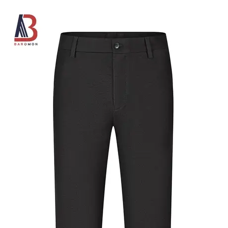 BAROMON/培罗蒙2023秋季新款黑色商务西裤厚款保暖长裤男士休闲裤图片
