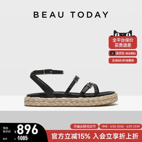 【商场同款】BeauToday厚底罗马凉鞋女2025新款夏季法式度假凉鞋图片