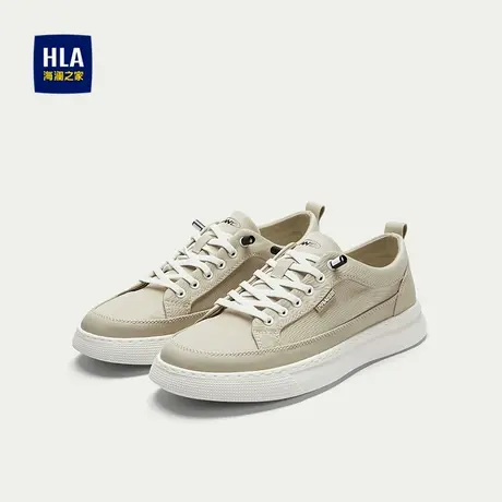 HLA/海澜之家透气休闲鞋2025新款圆头免系带像塑发泡底布鞋男商品大图