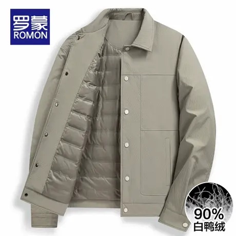罗蒙男士羽绒服秋冬季爸爸干部装2025新款中老年行政夹克保暖外套商品大图
