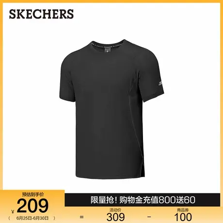 Skechers斯凯奇男运动圆领T恤衫2025夏季新款透气吸湿速干短袖商品大图