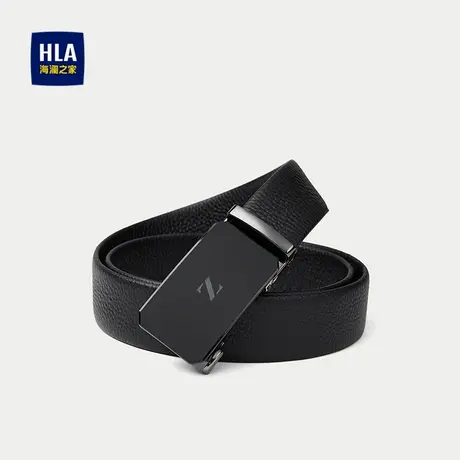 HLA/海澜之家头层牛皮皮带25新自动扣合金扣头商务绅士通勤腰带男图片