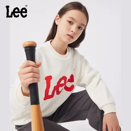 Lee童装印花logo套头卫衣男童女童2025年秋季新款休闲宽松上衣商品大图